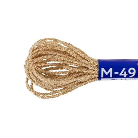 Нитки для вышивания GAMMA мулине NM металлик 6 м бежевый/золотистый MG-NM-49