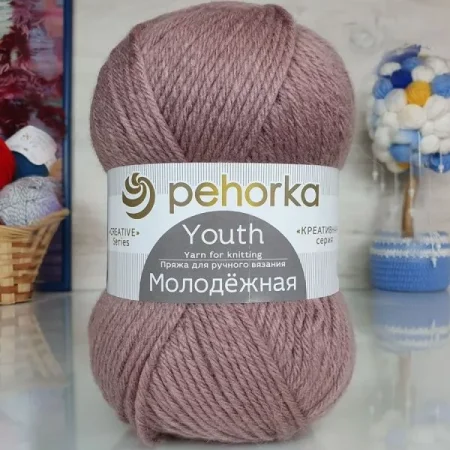 Пряжа Пехорская ПТ "Молодежная" 91% акрил, 9% полиамид 1 х 200 г 280 ± 14 м №701 какао PEH-MOL-701
