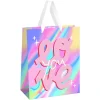 Пакет подарочный 26 x 32 x 12 см MESHU "Love" голографический картон RE-MS_61709