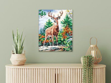 Набор для раскрашивания по номерам (цветной холст) ФРЕЯ 50 х 40 см "Великолепный олень" PNB/PLC-283