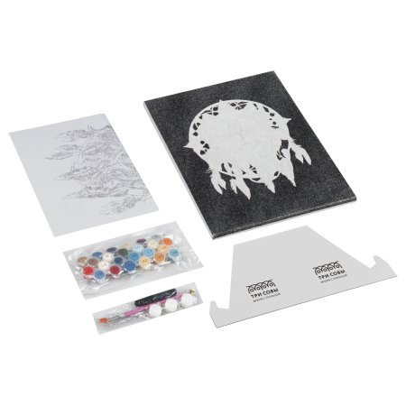 Картина по номерам на холсте с глиттером ТРИ СОВЫ "Ловец снов" 30 x 40 см с акриловыми красками и кистями RE-КХг3040_57051