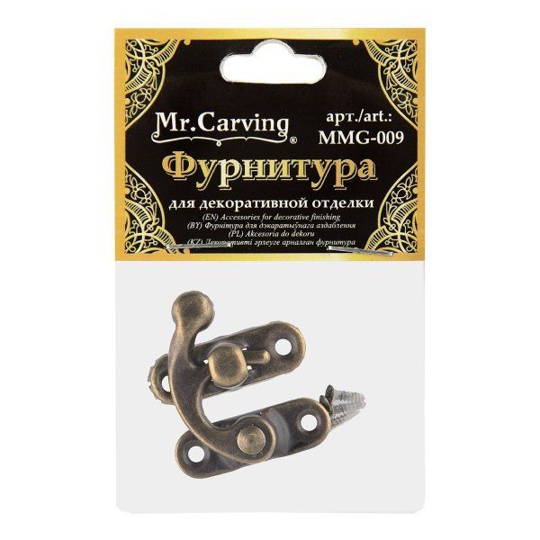 Фурнитура для шкатулок "замок" Mr.Carving 3.3 x 2.9 см 1 шт №02 бронза MMG-009-02