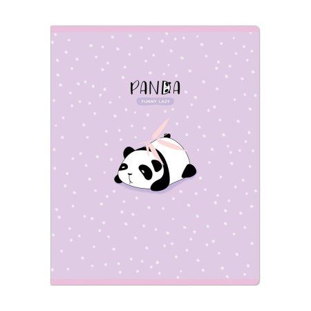 Тетрадь 48л. A5 клетка MESHU "Funny panda" матовая ламинация, фактурное тиснение RE-MS_49786