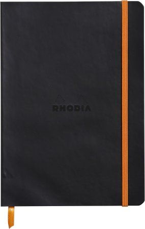 Блокнот RHODIARAMA Softcover A5 90 г/м2 80 л, в линию, на резинке, черный RH-117402C