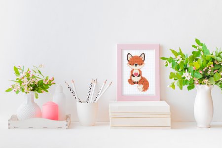 Набор для вышивания KLART "Влюблённый лисёнок" 9 х 13 см 12-069