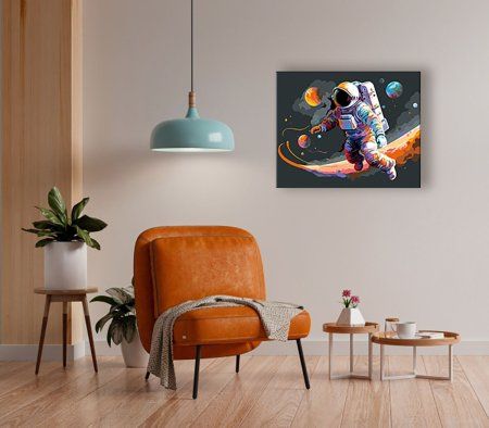 Набор для раскрашивания по номерам (черный холст) ФРЕЯ 50 х 40 см "Разноцветный космос" PNB/PLB-287