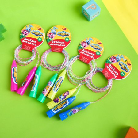 Скакалка Смешарики «Нюша, Крош и Еж» 200 см, на рост до 120 см, 3+ SIM-3877923