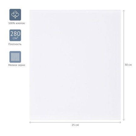 Холст на подрамнике ГАММА "Студия" 25 x 30 см, 100% хлопок, 280 г/м2, мелкое зерно RE-280818_14