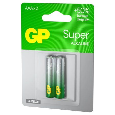 Батарейка GP Super G-Tech AAA (LR03) 24A алкалиновая, 2 шт RE-GP-24AA21-2CRSBC2 Батарейка GP Super G-Tech AAA (LR03) 24A алкалиновая, 2 шт RE-GP-24AA21-2CRSBC2