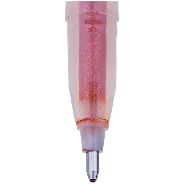 Ручка гелевая Crown "Glitter Metal Jell" оранжевая с блестками, 1.0 мм RE-MTJ-500GLS(D)-3