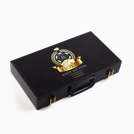 Покер "Время игры" набор для игры (300 фишек, 2 колоды карт, 5 кубиков) SIM-9911694