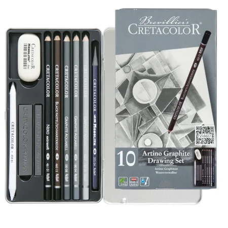 Набор для графики CRETACOLOR Artino Graphite 10 предметов, мет.пенал CR40021