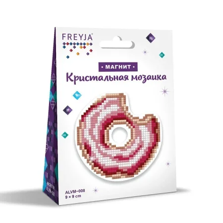 Кристальная (алмазная) мозаика ФРЕЯ магнит "Пончик" 9 х 9 см ALVM-008 Кристальная (алмазная) мозаика ФРЕЯ магнит "Пончик" 9 х 9 см ALVM-008