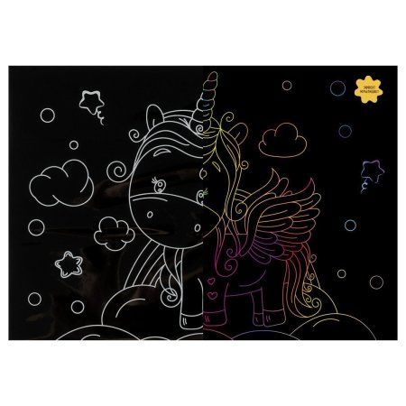 Гравюра с мультицветной основой ТРИ СОВЫ А5 "Милый единорог" RE-GA5_49948