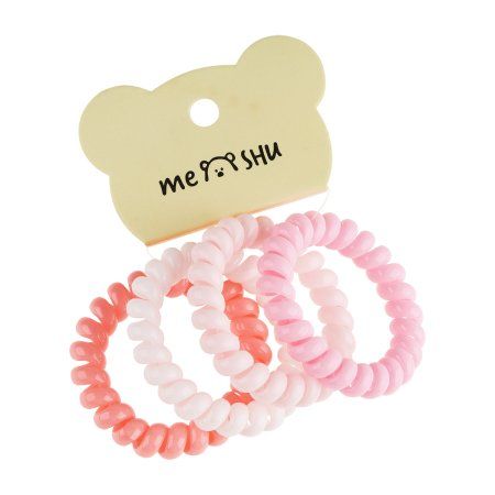 Резинки для волос MESHU пружинки, розовые ассорти, 4 шт, европодвес RE-MS_60570