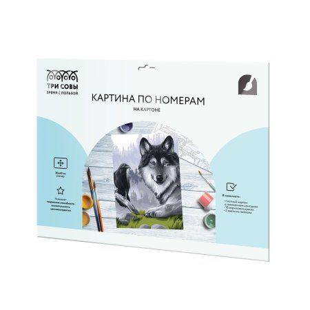 Картина по номерам на картоне ТРИ СОВЫ "Ворон и волк" 30 x 40 см, краски, кисть RE-КК_53775