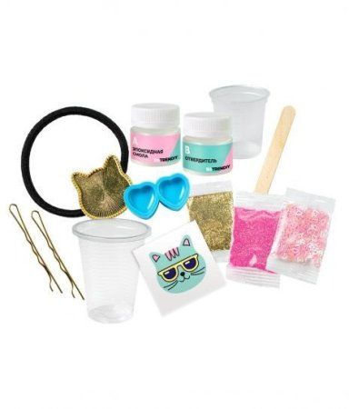 Набор по созданию украшения из эпоксидной смолы Be TrenDIY Резинка и заколки золото AS-В004Y