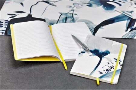 Блокнот CLAIREFONTAINE Inkebana A5 90 г/м2 64 л, в линейку, мягк.обл., на резинке, ассорти RH-115931C