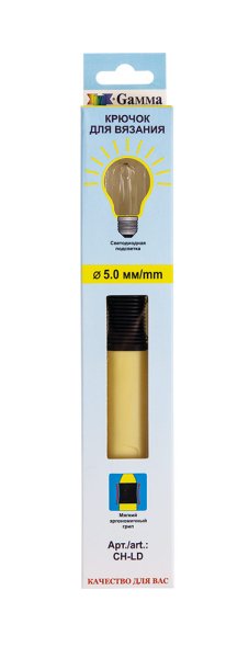Крючок с подсветкой GAMMA пластик d 5.0 мм 15.6 см в картонной упаковке с европодвесом CH-LD-50-156