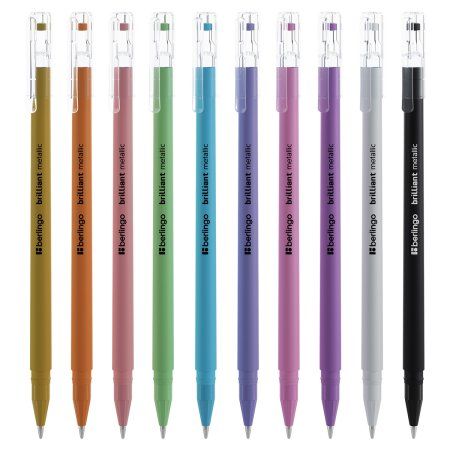 Набор гелевых ручек Berlingo "Brilliant Metallic" 10 шт 10 цв 0.8 мм, корпус ассорти RE-CNg_40410