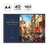 Альбом для рисования 40л. A4 Greenwich Line "Art of living" 160 г/м2, на гребне, мат. ламинация, тисн. фольгой, перфорация на отрыв, жесткая подложка RE-PS40c-47378