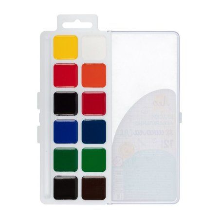 Краска акварель "Лео" "Учись" набор 12 цв LW-0112