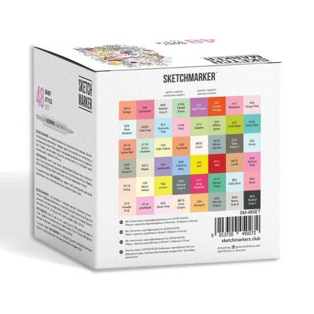 Набор маркеров SKETCHMARKER Baby Style 48 шт нежные тона + пластик. бокс MPSM-48BABY Набор маркеров SKETCHMARKER Baby Style 48 шт нежные тона + пластик. бокс MPSM-48BABY