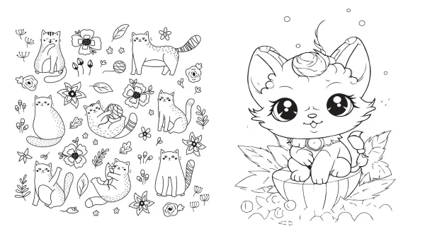 Раскраска: Я раскрашиваю замурчательных котят EKS-889203