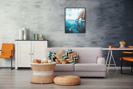 Набор для раскрашивания по номерам (холст на подрамнике) ФРЕЯ 50 х 40 см "Подводное царство" PNB/PL-089