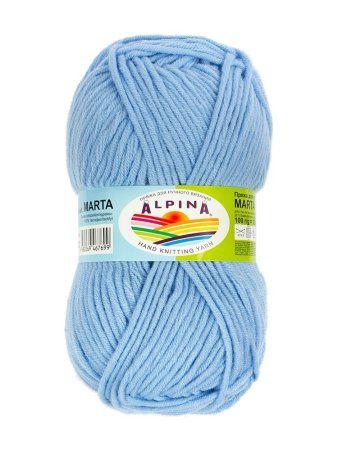 Пряжа ALPINA Marta 100% тактифил 1 х 100 г 120 ± 6 м №012 голубой ALP-MAR-012