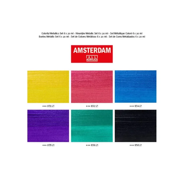 Набор акриловых красок AMSTERDAM Standard 6 цв x 20 мл, металлик RT17820504