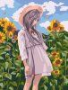 Набор для раскрашивания по номерам (холст на подрамнике) ФРЕЯ 40 х 30 см "Аниме-девочка в подсолнухах" PNB/PM-110