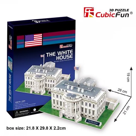 3D пазл CubicFun Серия "С" Белый дом, 64 деталей UT-C060h