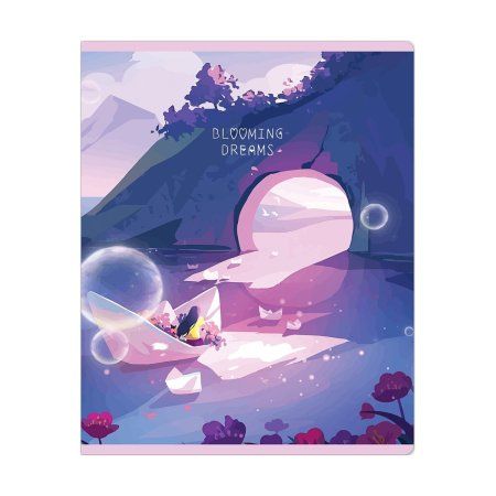 Тетрадь 48л. A5 клетка MESHU "Blooming dreams" софт-тач ламинация, тиснение фольгой RE-MS_49776