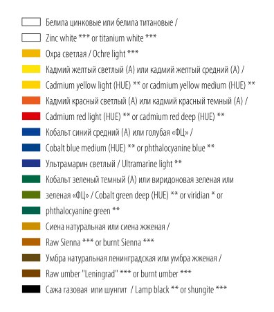 Набор масляных красок ЛАДОГА 10 шт х 46 мл, картон NP-1241006