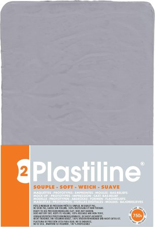 Пластилин скульптурный PLASTILINE 750 г, 50-мягкий, светло-серый RH-7650T