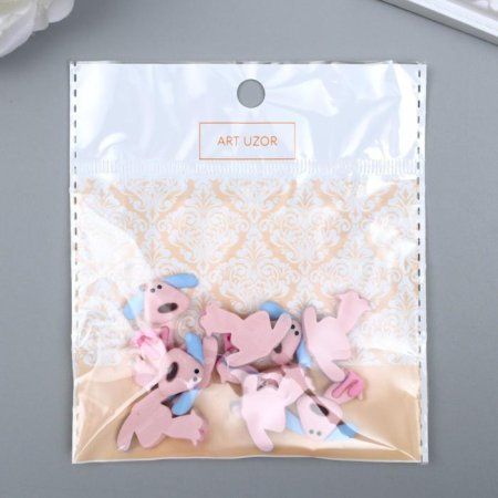 Декор для творчества пластик "Розовый пёсик" 10 шт 2.3 x 1.9 см SIM-5469706