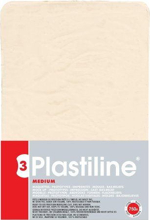 Пластилин скульптурный PLASTILINE 750 г, 55-средней твердости, слоновая кость RH-7155T