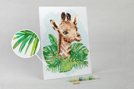 Набор для раскрашивания по номерам (на картоне) ФРЕЯ 40 х 30 см "Малыш жираф" PKZ/PM-031