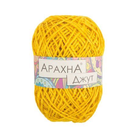 Пряжа ARACHNA Jute 100% джут 1 x 100 ± 10 г 90 ± 5 м №014 жёлтый ARA-JUT-014