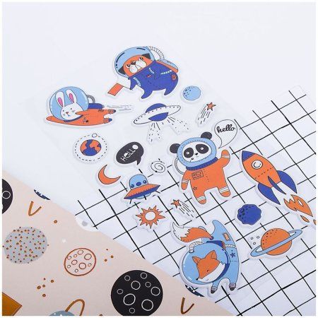 Наклейки объемные MESHU "Space adventure" 10 x 19 см RE-MH_33118