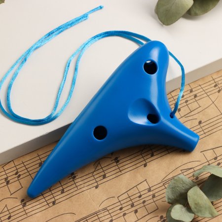 Музыкальный инструмент Окарина Music Life 12 отверстий, 17.5 х 9.5 х 4.5 см, пластик, синий SIM-9893241