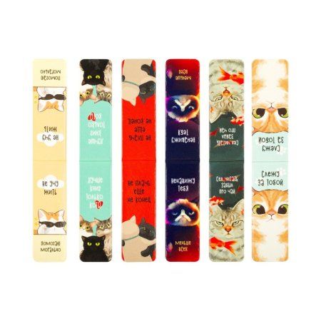 Закладки магнитные для книг 6 шт MESHU "Funny joke" глянцевая ламинация RE-MS_58942