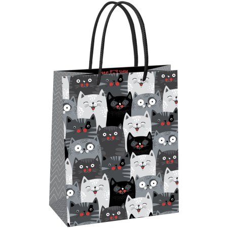 Пакет подарочный 18 x 23 x 10 см MESHU "Cat pattern" глянцевая ламинация RE-MS_61574