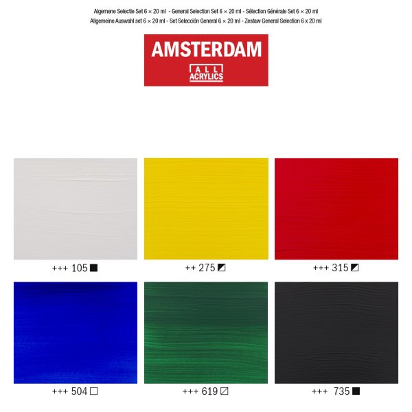 Набор акриловых красок AMSTERDAM Standart 6 цв x 20 мл MP17820406