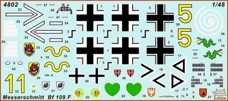Сборная модель: Самолет "Мессершмитт-BF-109F2" (масштаб 1:48), З-4802