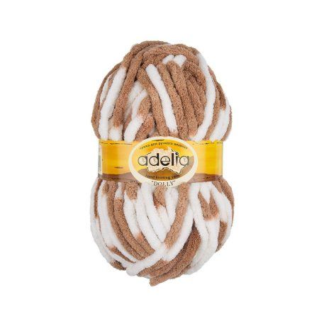 Пряжа ADELIA Dolly 100% полиэстер 1 х 100 г 40 ± 3 м №17 бело-бежевый ADE-DOL-17