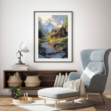 Пазл 1500 элементов ФРЕЯ "Дом у горной реки" PZL-1500/37