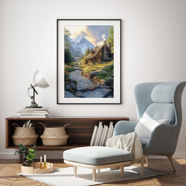 Пазл 1500 элементов ФРЕЯ "Дом у горной реки" PZL-1500/37