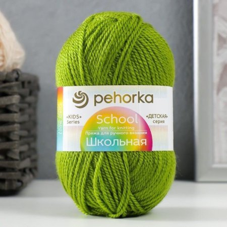 Пряжа Пехорская ПТ "Школьная" 100% акрил 1 x 50 г 150 м №119 горох PEH-SHKOL-119